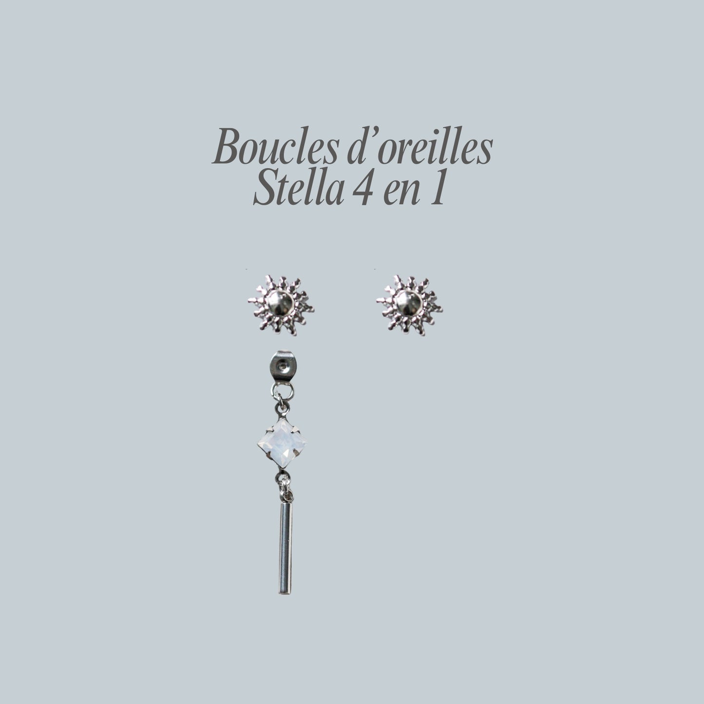*Nouveauté* Stella boucles d'oreilles 4 en 1 - plaqué or 18 carats