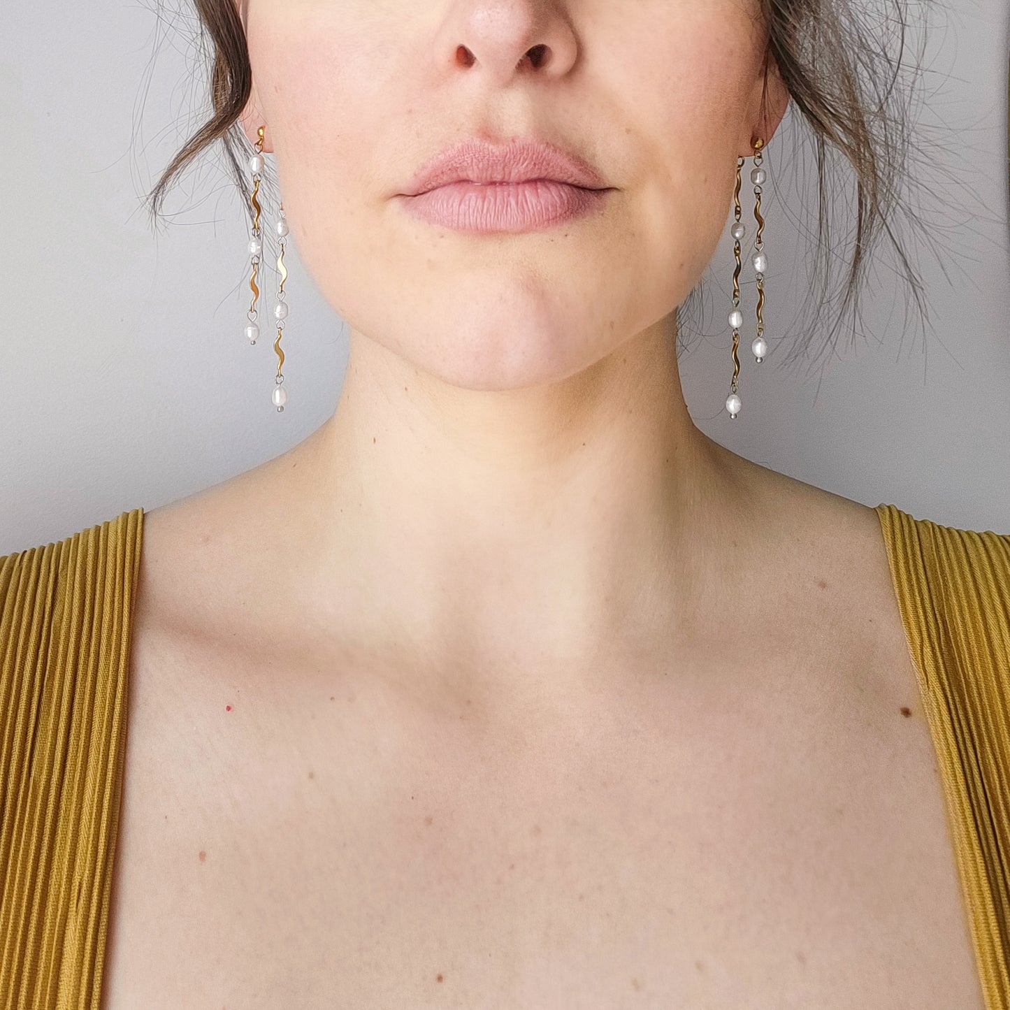 Amelia double layered earrings - 18k gold plated (online exclusive)