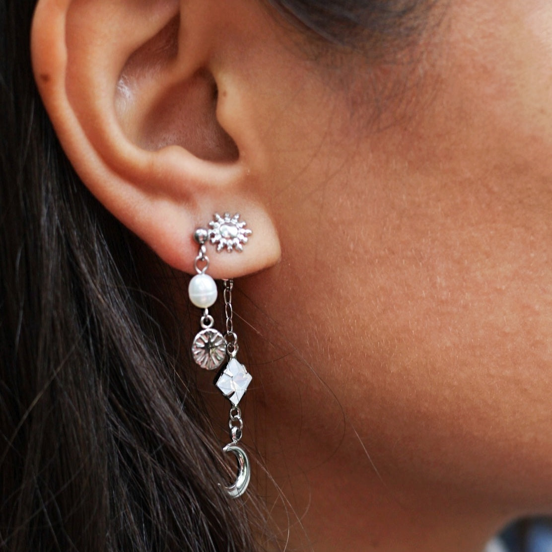 *Nouveauté* Stella boucles d'oreilles 4 en 1 - plaqué or 18 carats