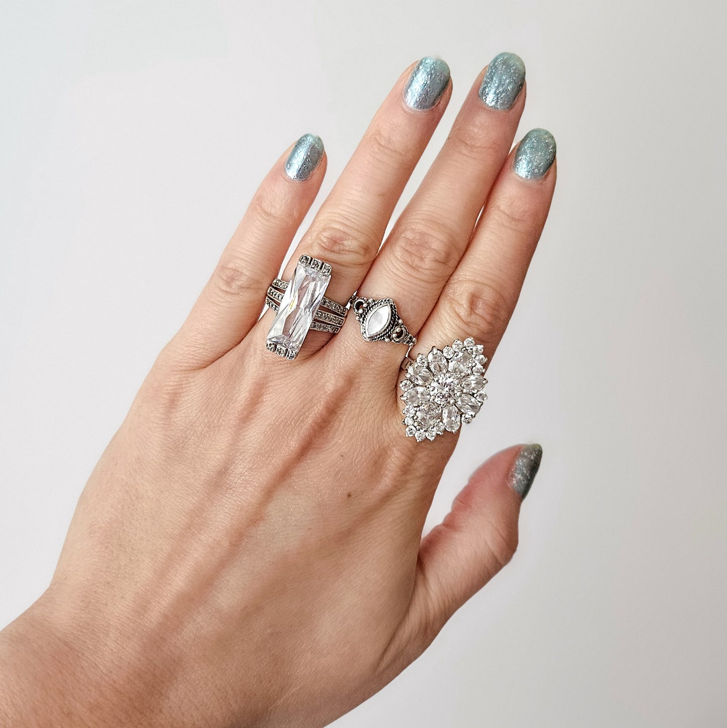 *Pre-loved* Assorted 925 sterling silver cocktail rings