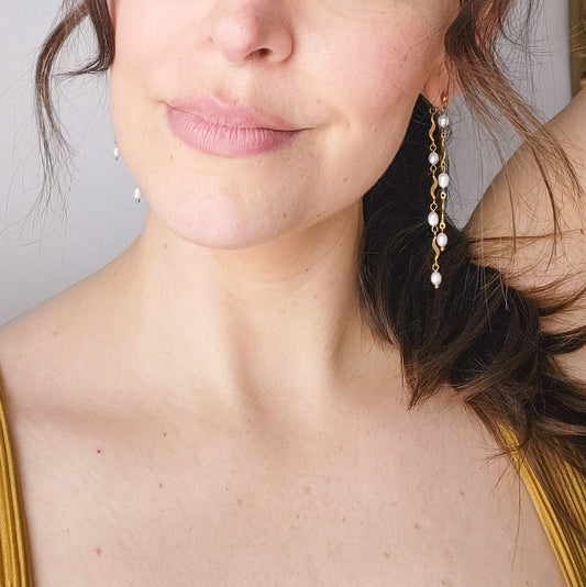 Amelia double layered earrings - 18k gold plated (online exclusive)