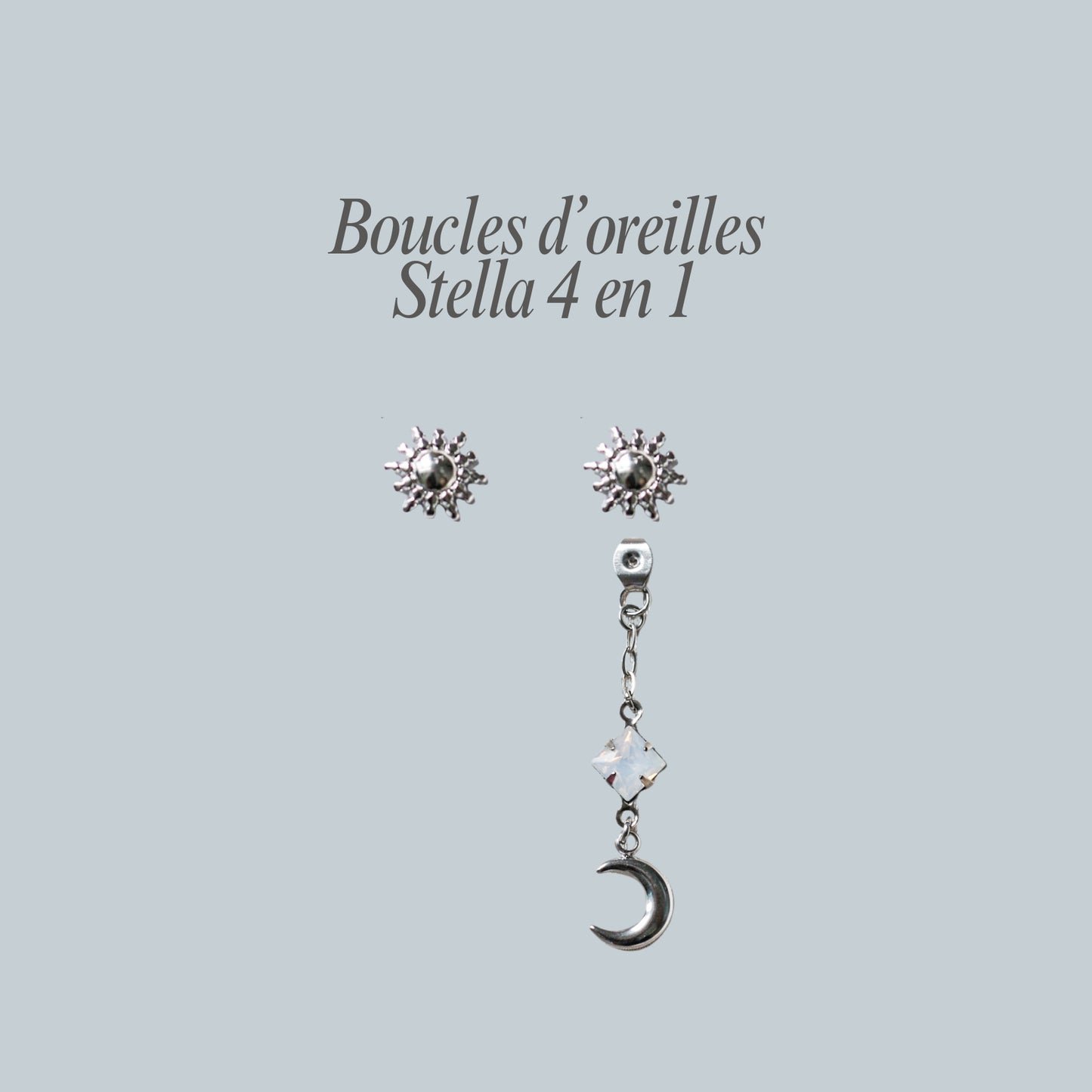 *Nouveauté* Stella boucles d'oreilles 4 en 1 - plaqué or 18 carats