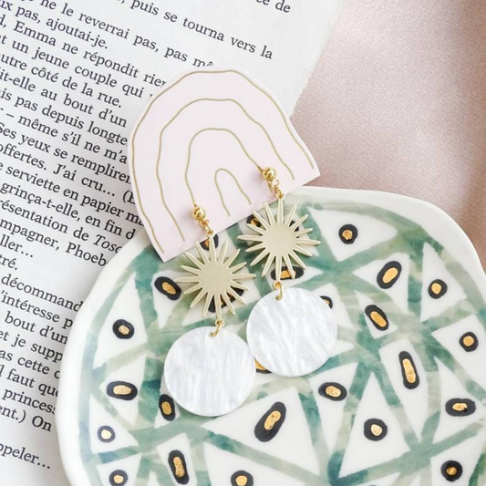 Sun earrings - White 18k gold plated (CLEARANCE)