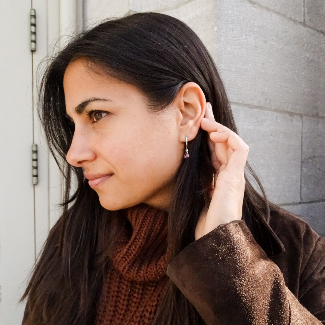 Olivia huggie hoops - Stainless (more colors)