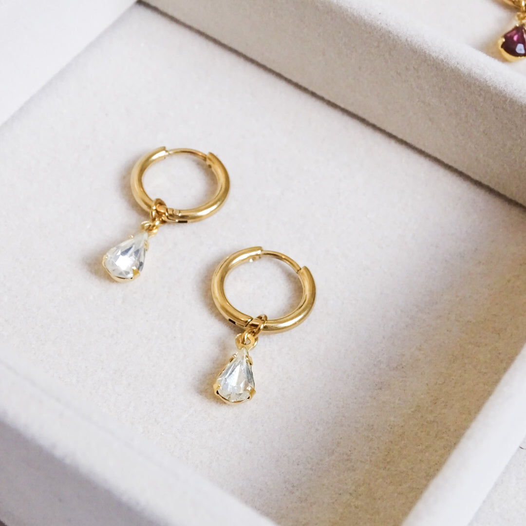 Olivia huggie hoops - 18k gold plated (more colors)