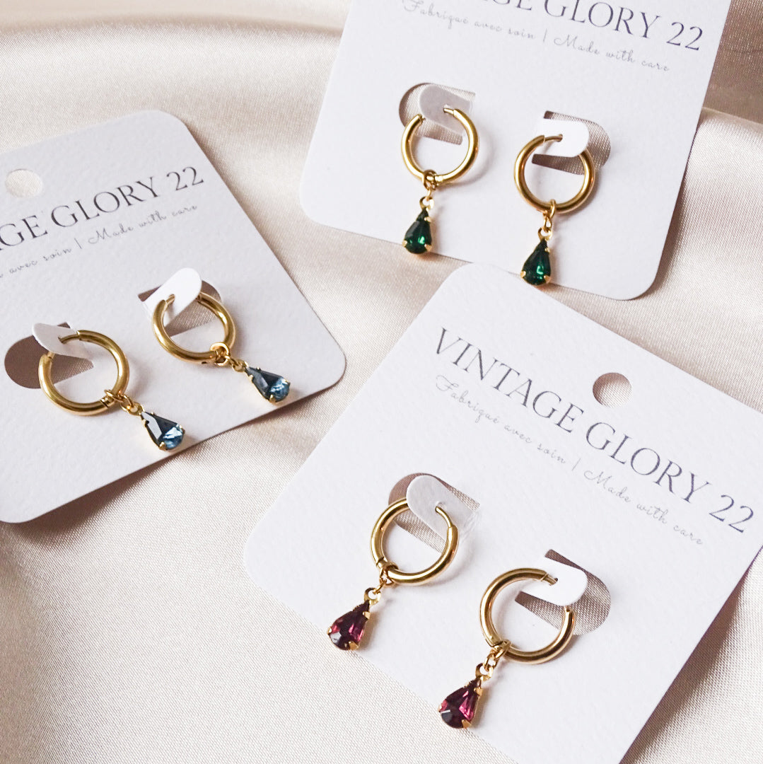 Olivia huggie hoops - 18k gold plated (more colors)