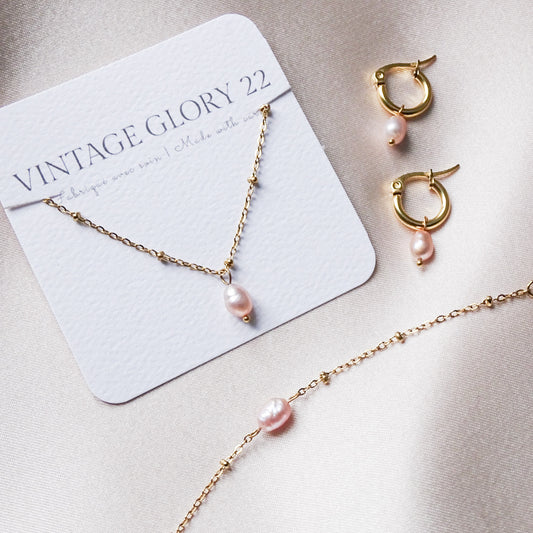 Sofia gift set - 18k gold plated (Pink - limited edition)