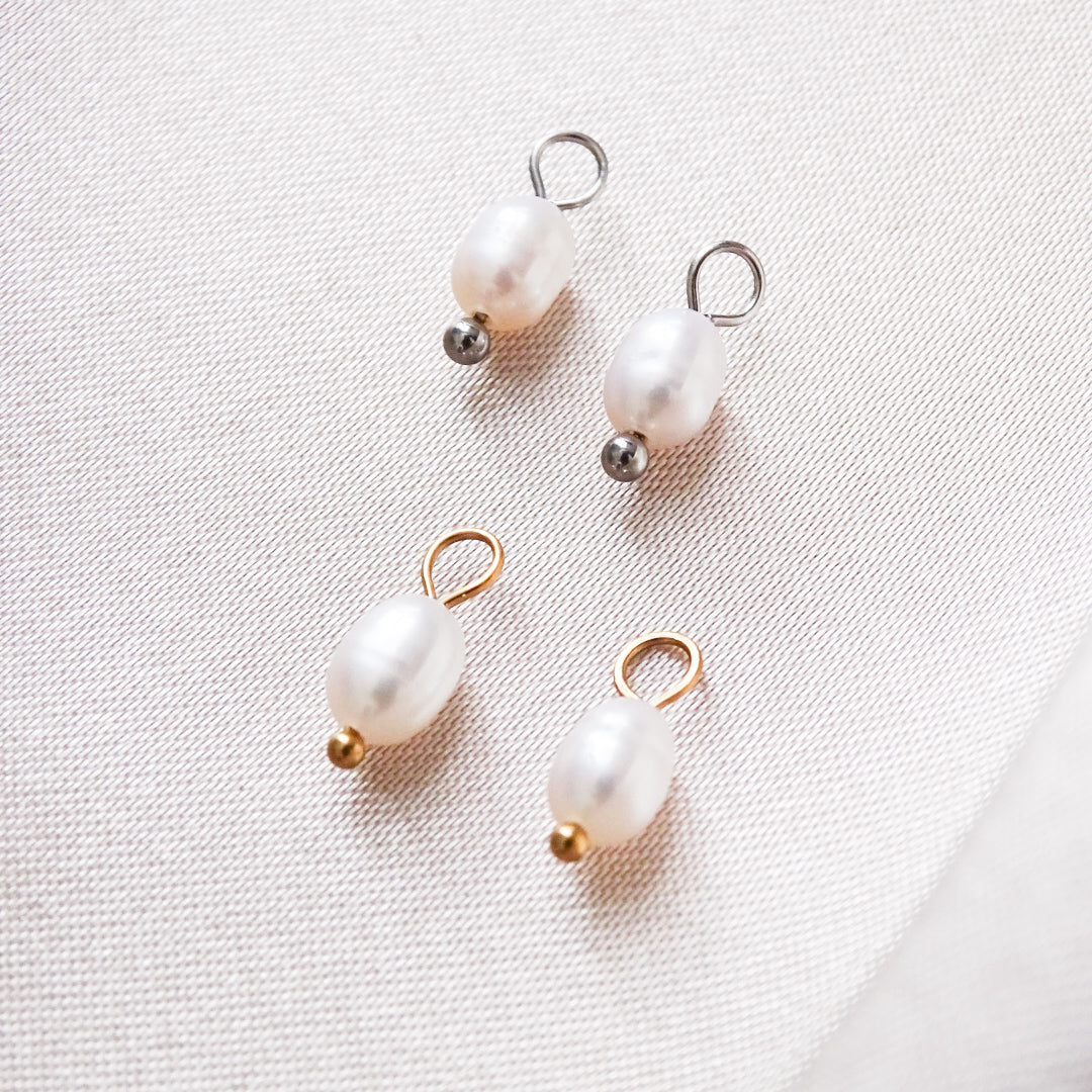 *New* Freshwater pearl charms in cream