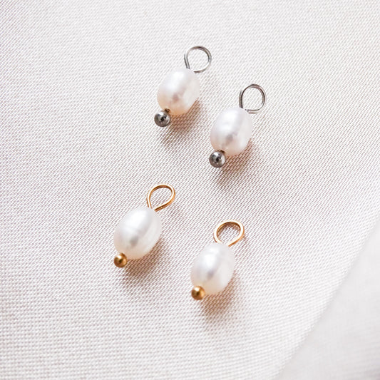 Freshwater pearl charms in cream