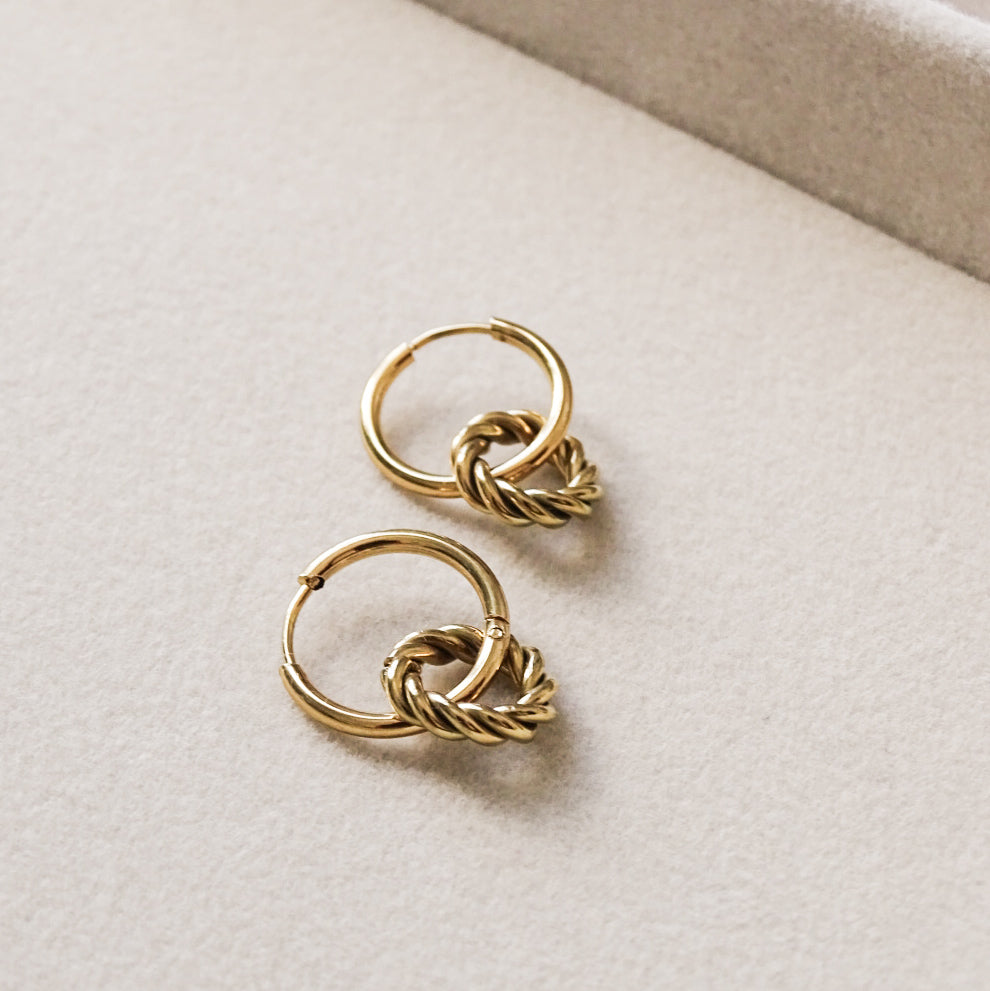 Boucles d'oreilles Anabelle 3 en 1 - Plaqué or 18 carats