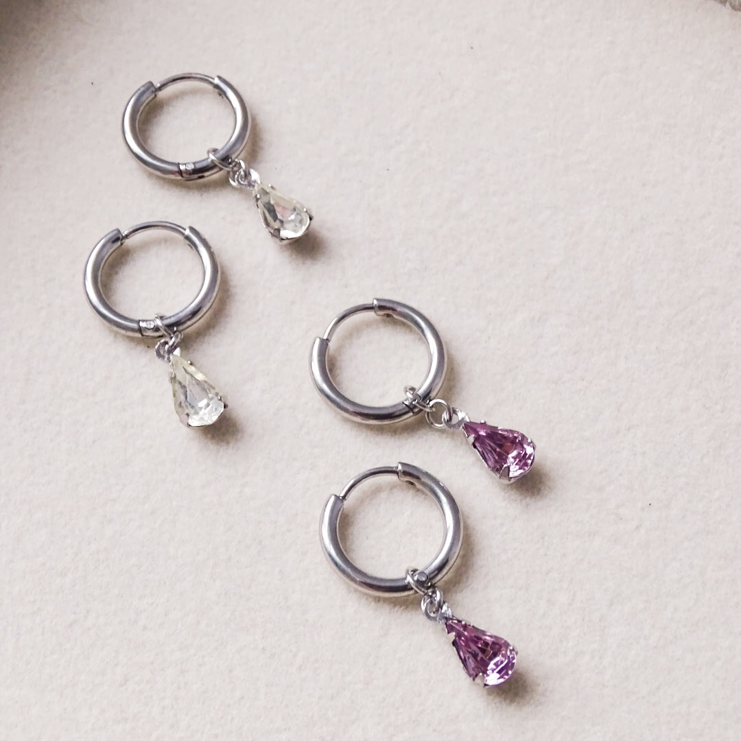 Olivia huggie hoops - Stainless (more colors)