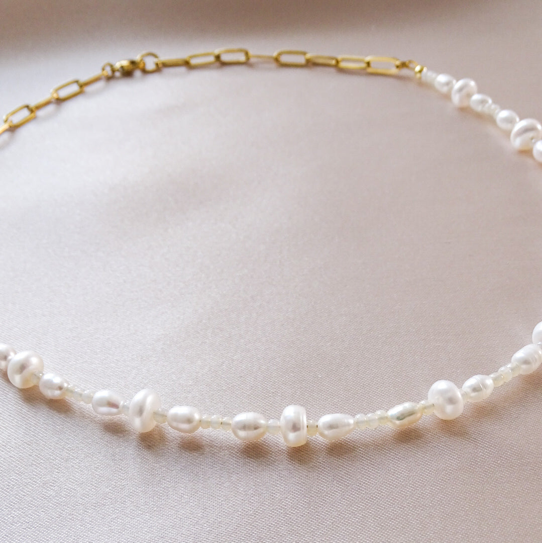 *Nouveauté* Collier billes vintage et perles d'eau douce