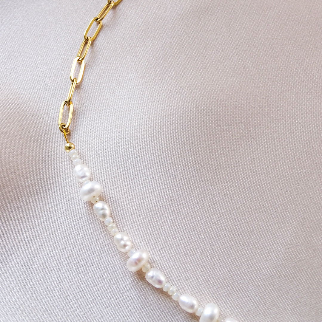 *Nouveauté* Collier billes vintage et perles d'eau douce