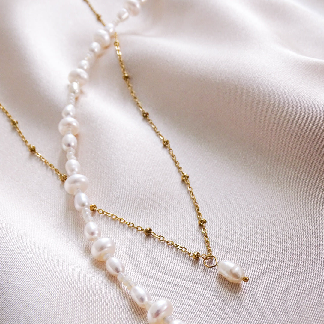 *Nouveauté* Collier billes vintage et perles d'eau douce