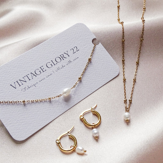 Sofia gift set - 18k gold plated (white)