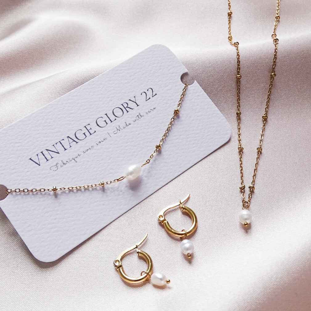 *New* Sofia gift set - 18k gold plated (white)