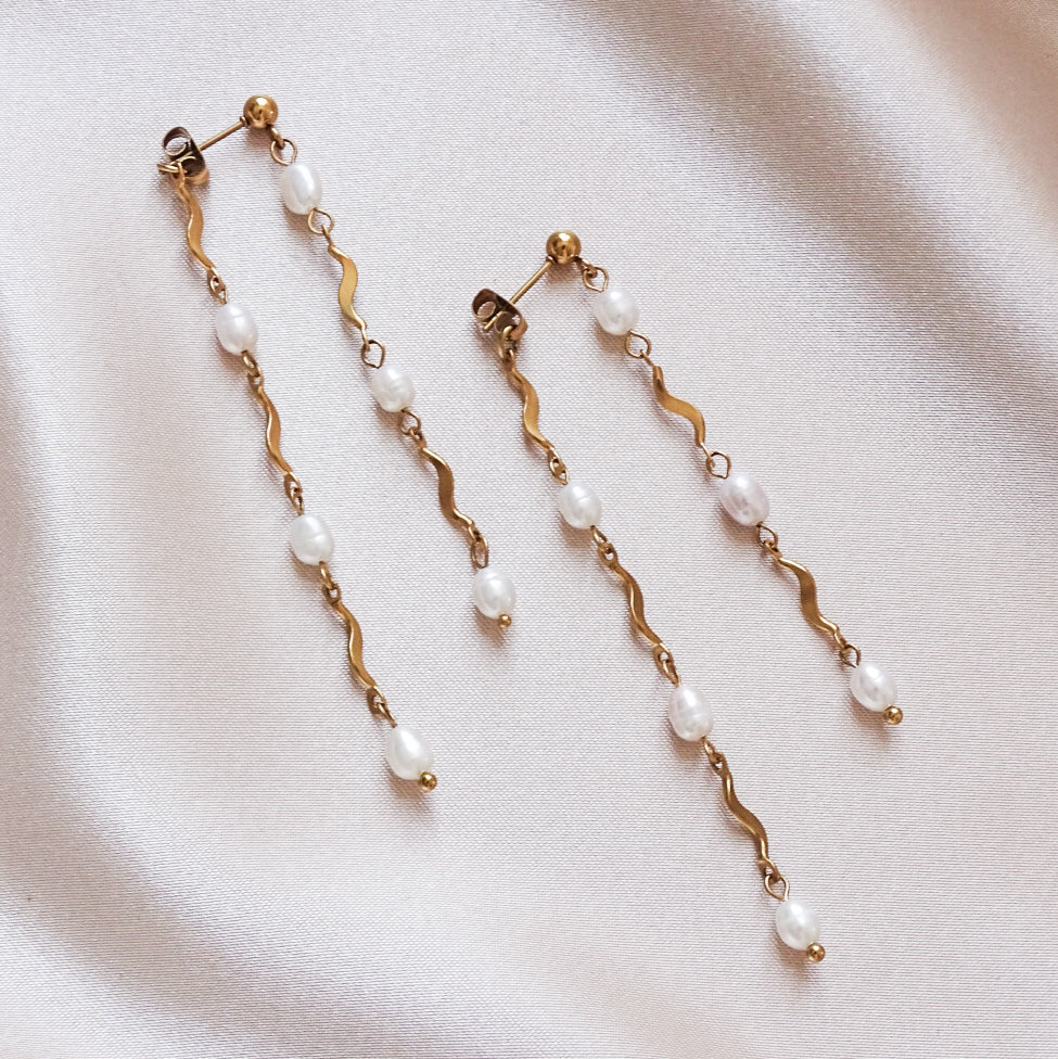 Amelia double layered earrings - 18k gold plated (online exclusive)