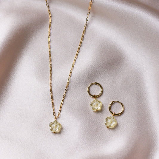 Lydia in butter yellow gift set - 18k gold plated