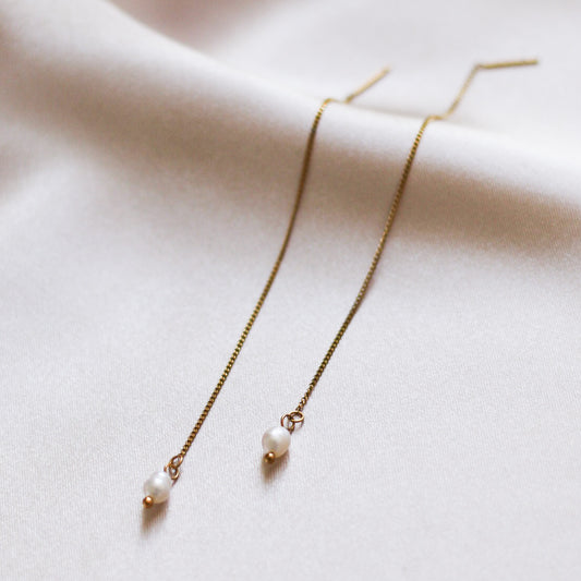 Sofia threader chain earrings - 18k gold plated(online exclusive)