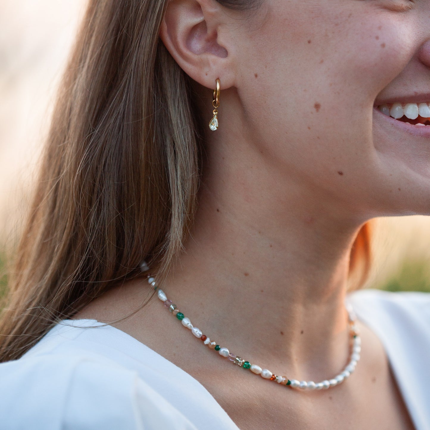 *Nouveauté* Collier en perles d'eau douce et en verre vintage