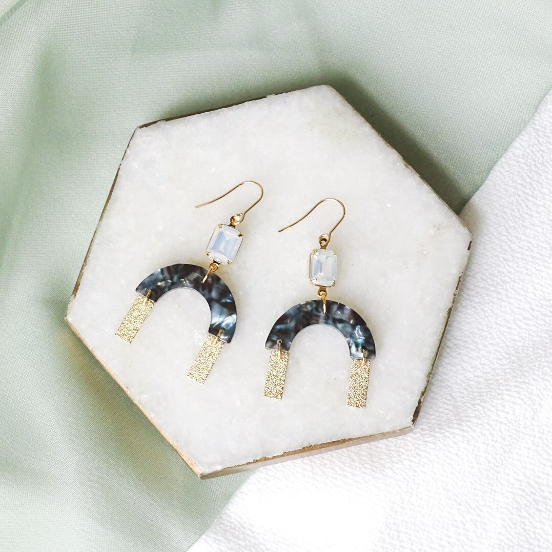 Boucles d'oreilles Clara - Emeraude