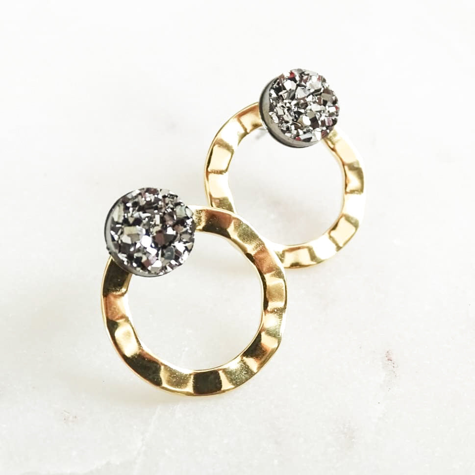 Boucles d'oreilles ear jacket Emily - Plaqué or 18 carats