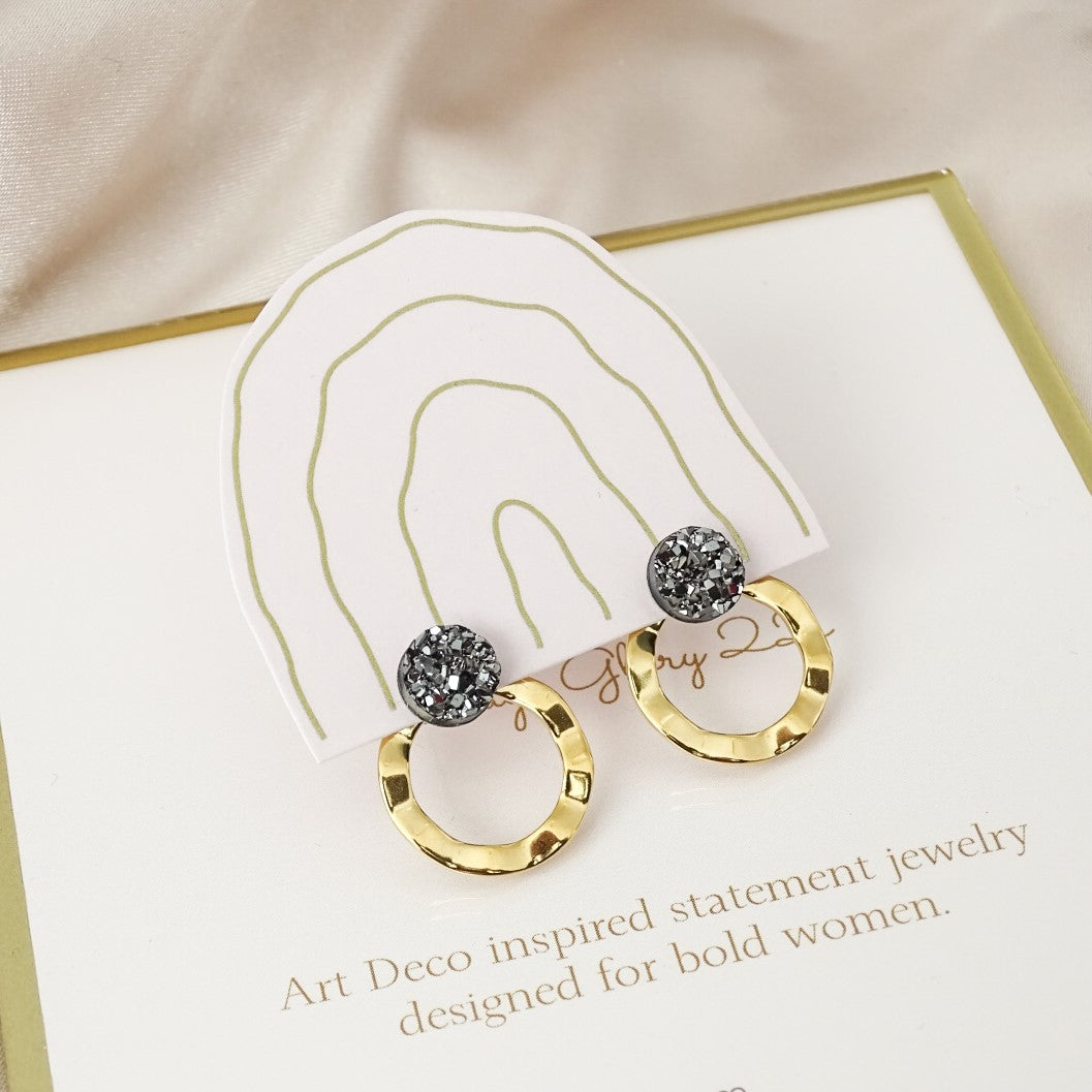 Boucles d'oreilles ear jacket Emily - Plaqué or 18 carats