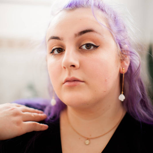 Petal earrings - White 18k gold plated (CLEARANCE)