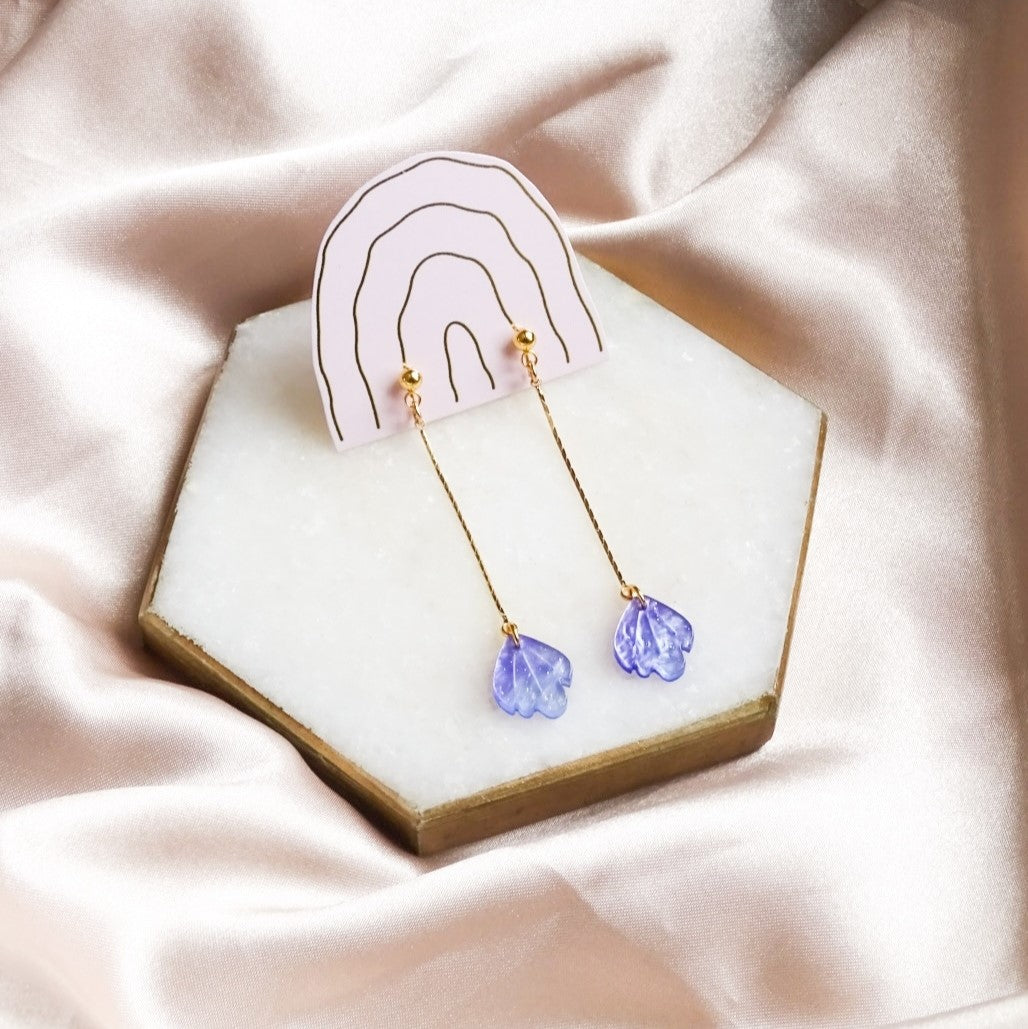 Petal earrings - Lilac 18k gold plated (CLEARANCE)