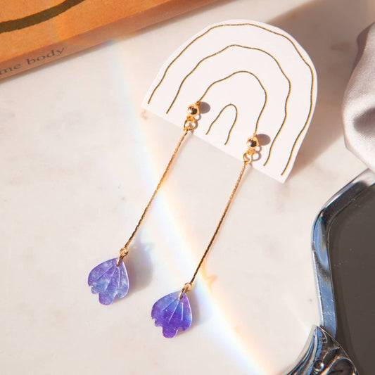 Petal earrings - Lilac 18k gold plated (CLEARANCE)