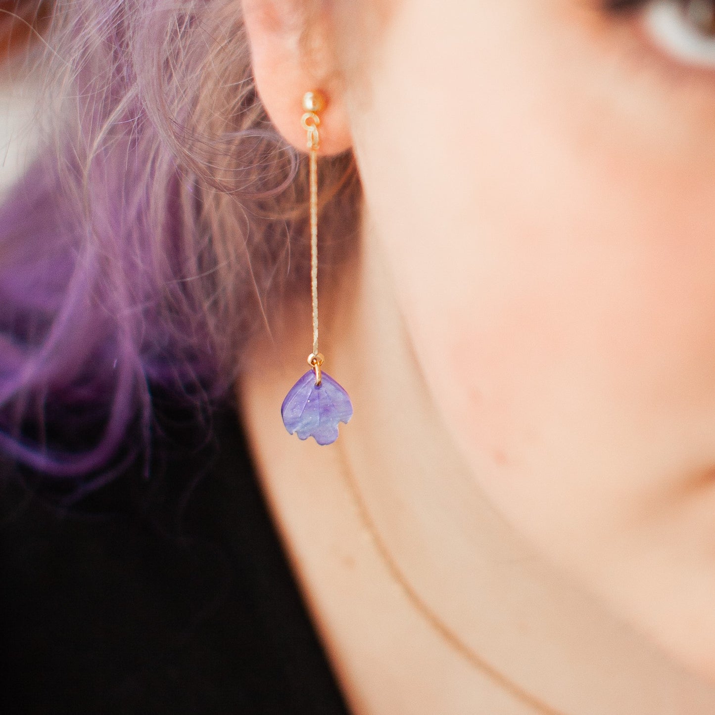 Petal earrings - Lilac 18k gold plated (CLEARANCE)