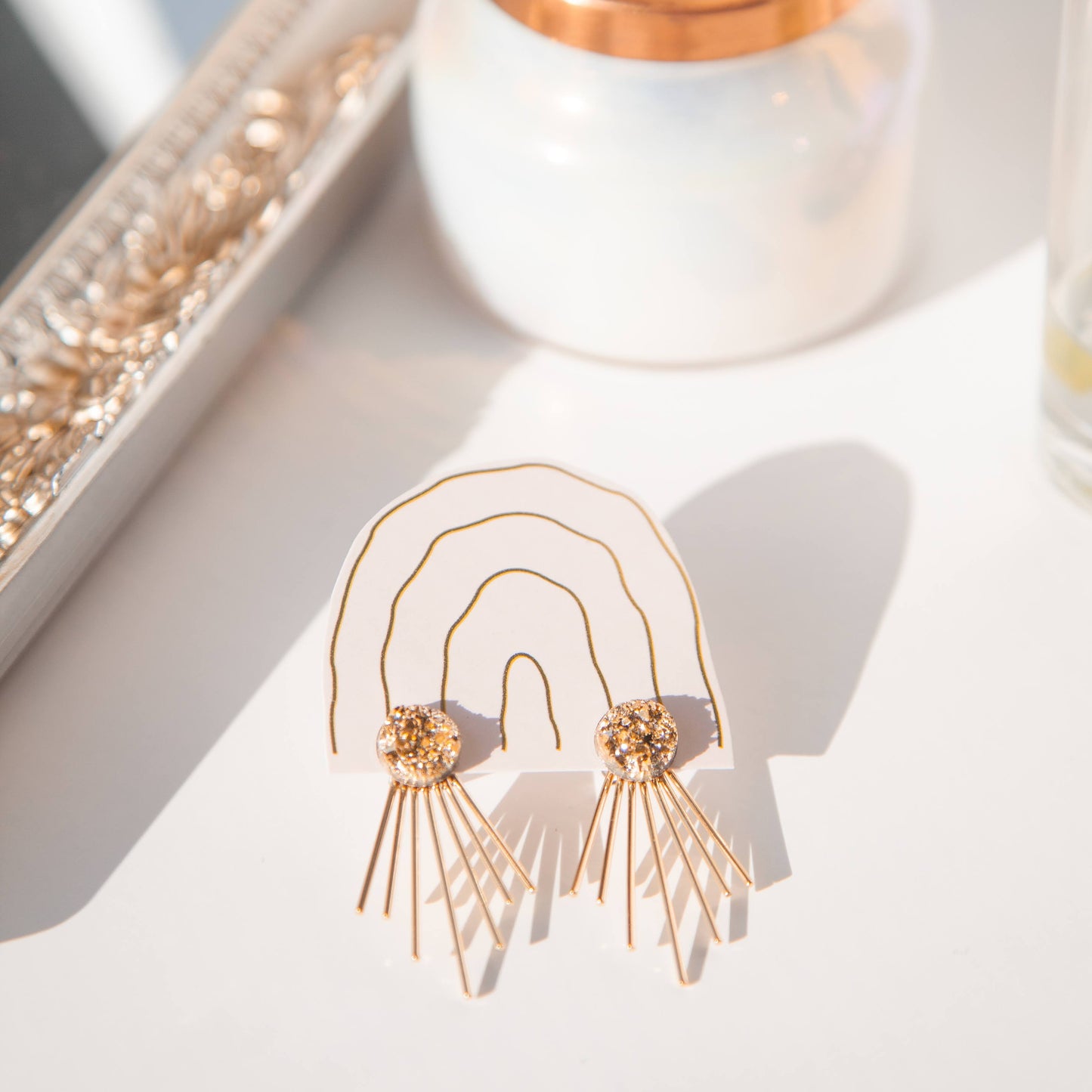 Boucles d'oreilles ear jacket Julia - Plaqué or 18 carats