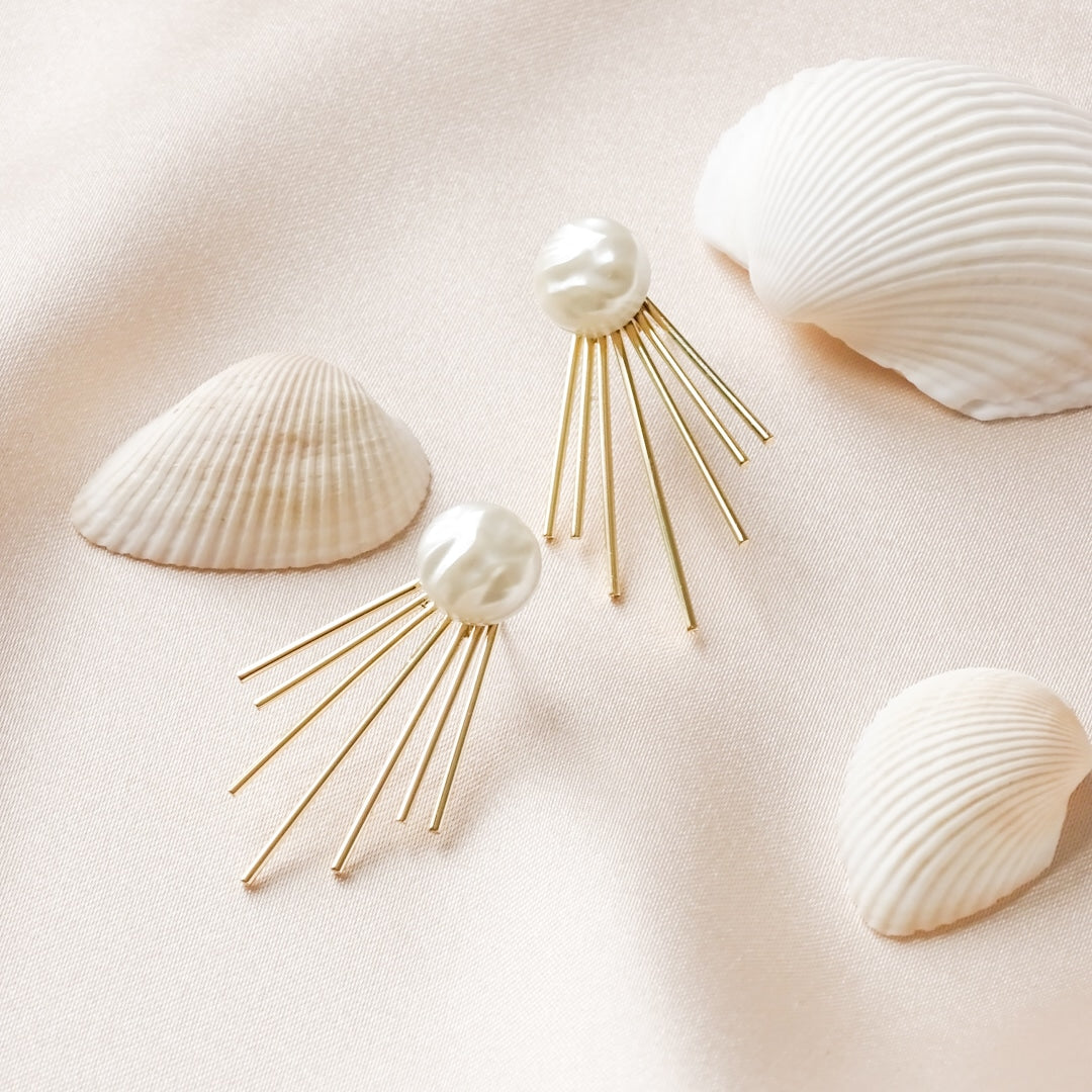 Julia ear jackets - Vintage pearls 18k gold plated