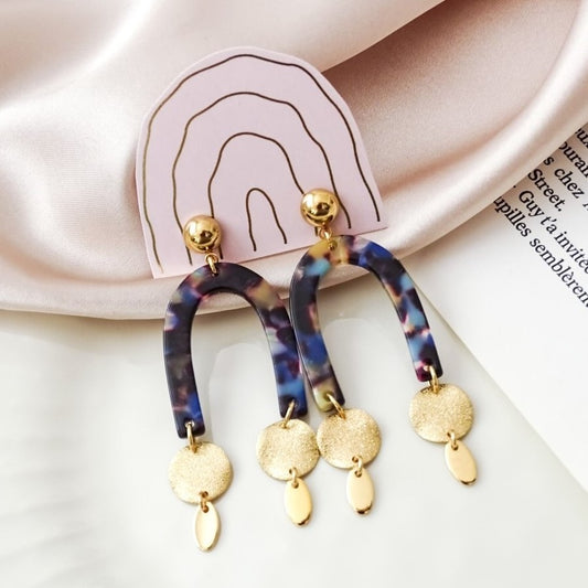 Lucy earrings - Royal Blue 18k gold plated (CLEARANCE)