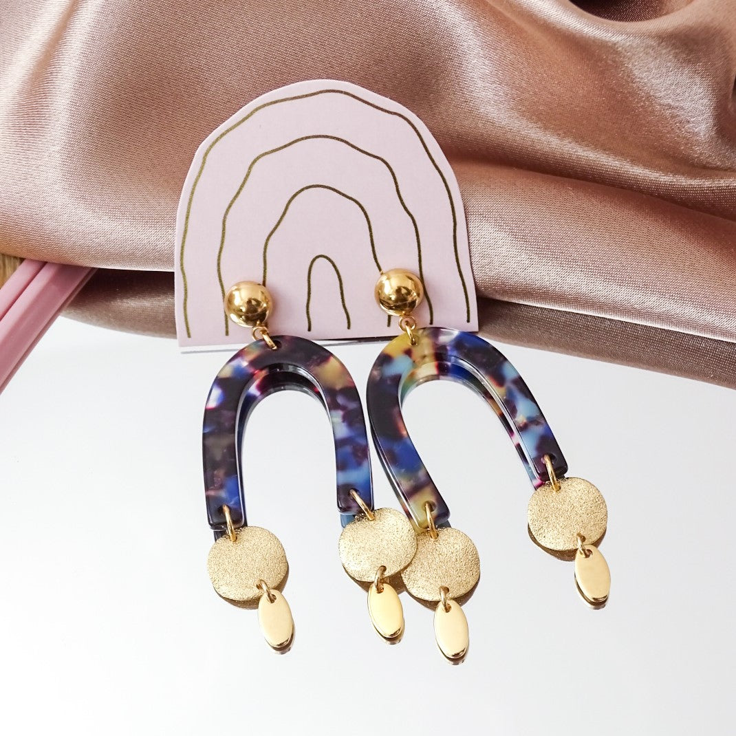 Lucy earrings - Royal Blue 18k gold plated (CLEARANCE)