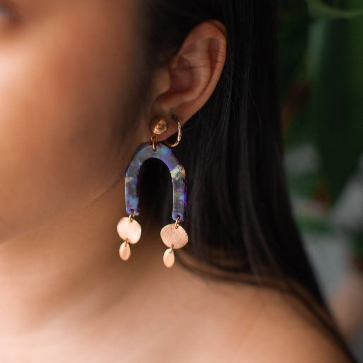 Lucy earrings - Royal Blue 18k gold plated (CLEARANCE)