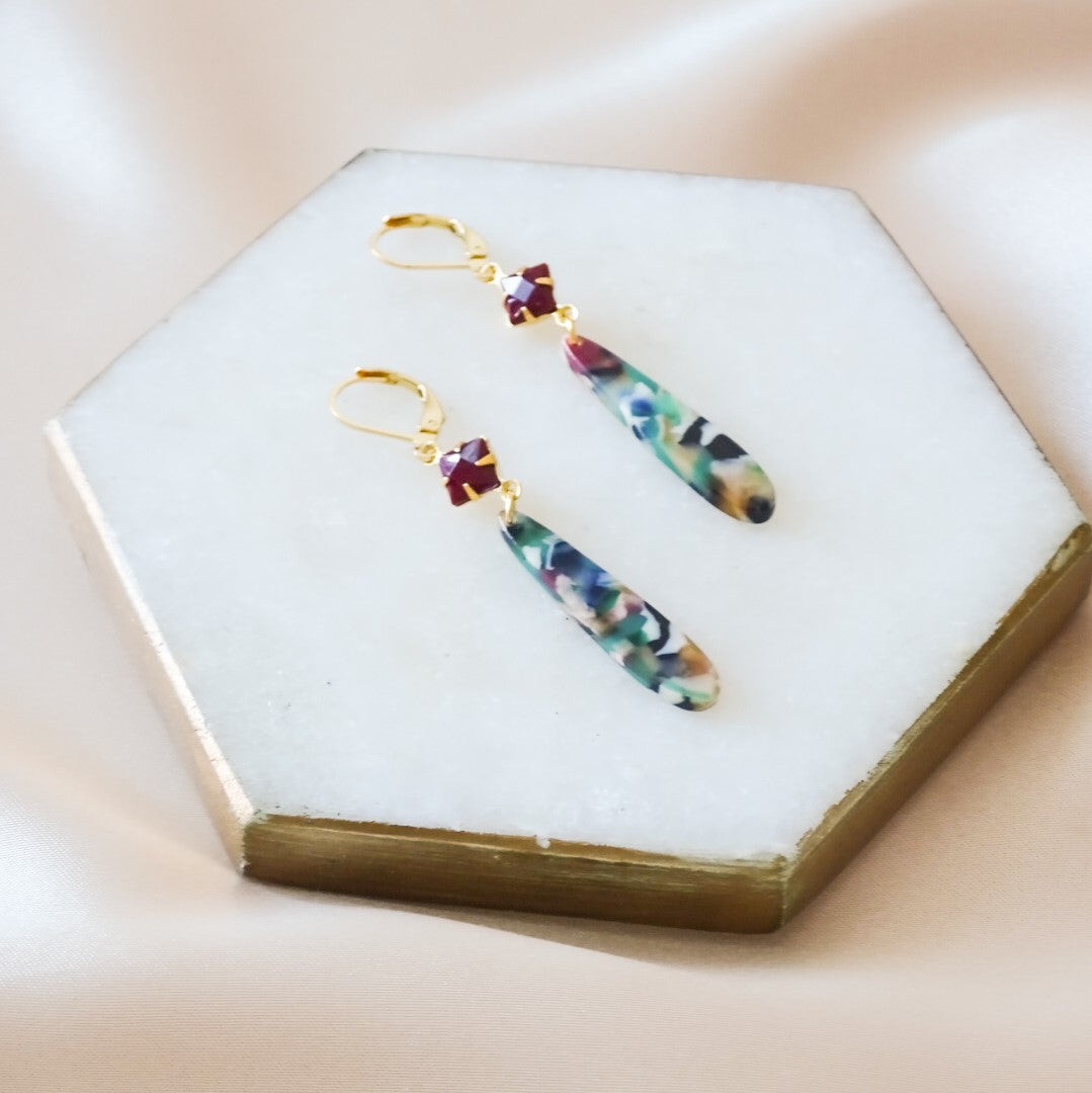 *NEW* Valerie earrings - Burgundy & multi