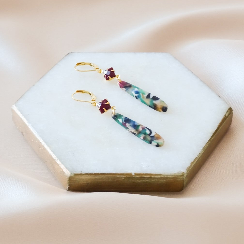 *NEW* Valerie earrings - Burgundy & multi