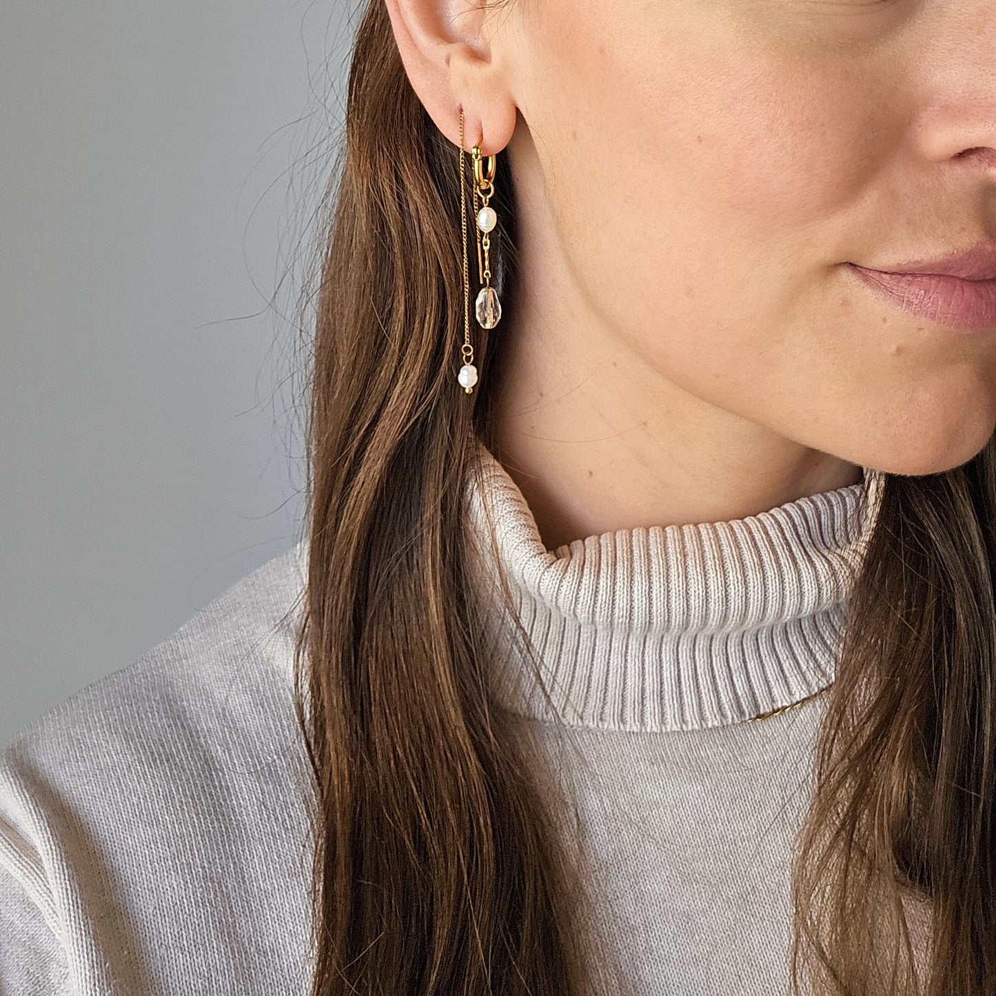 Sofia threader chain earrings - Stainless steel(online exclusive)
