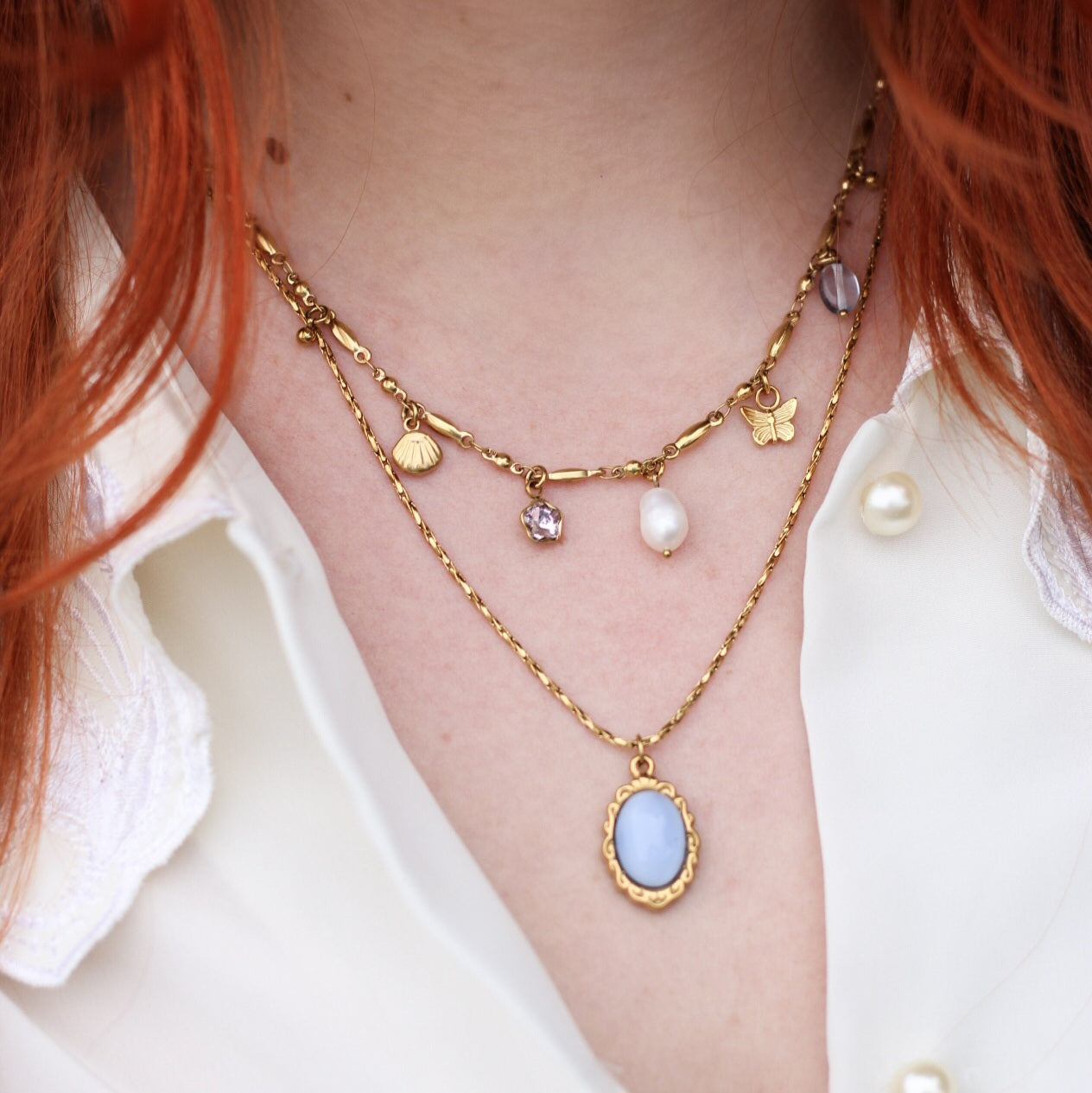 Daphne  cameo necklace - Stainless