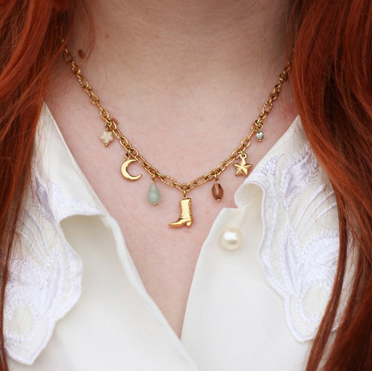 Jolene charm necklace - 18k gold plated
