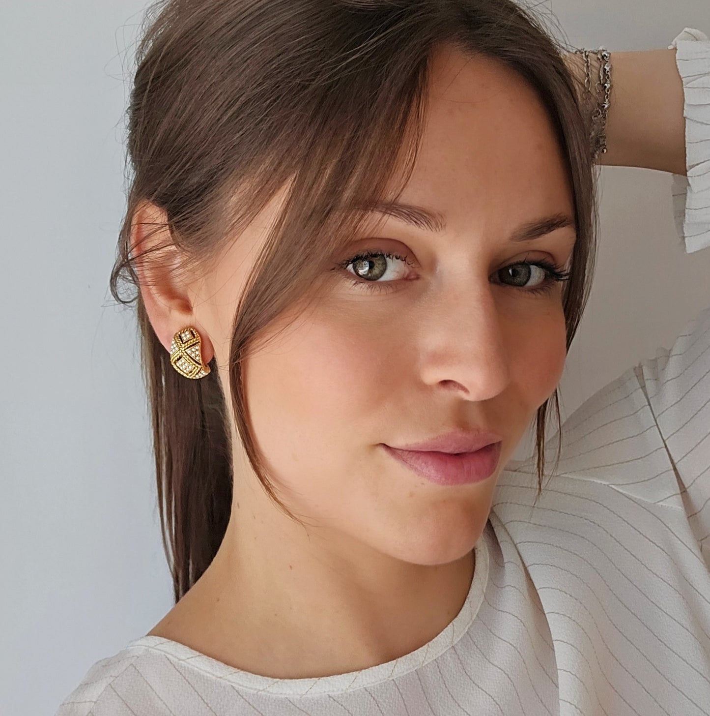 *Trésor vintage* Boucles d'oreilles clip-on géométriques plaquées or designer torontois D'Orlan 1980 - TEL QUEL
