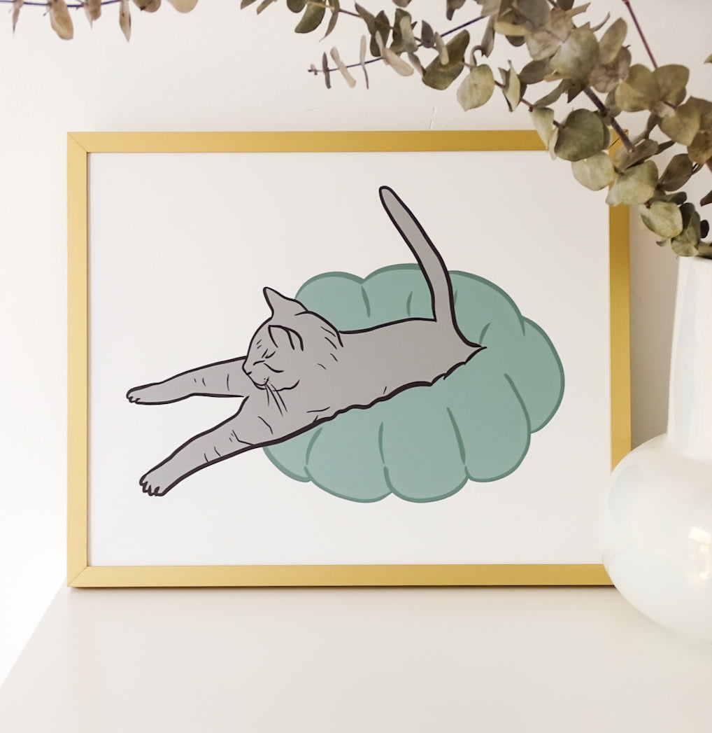 Cat print - Grey