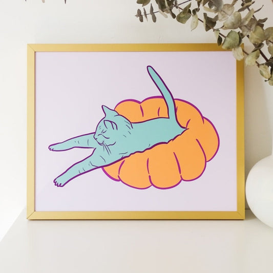 Cat print - Neon lilac