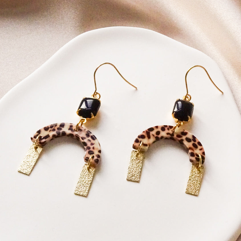 Boucles d'oreilles Clara - Cheetah plaqué or 18 carats