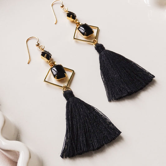 Scarlet earrings - Black 18k gold plated