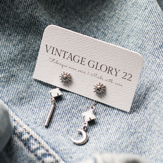 *Nouveauté* Stella boucles d'oreilles 4 en 1 - Acier inoxydable