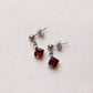 *New* Ivy studs - Ruby red & Stainless steel