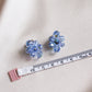 *Vintage treasure* Gustave Sherman mid-century small light blue crystal clip-on earrings (signed)