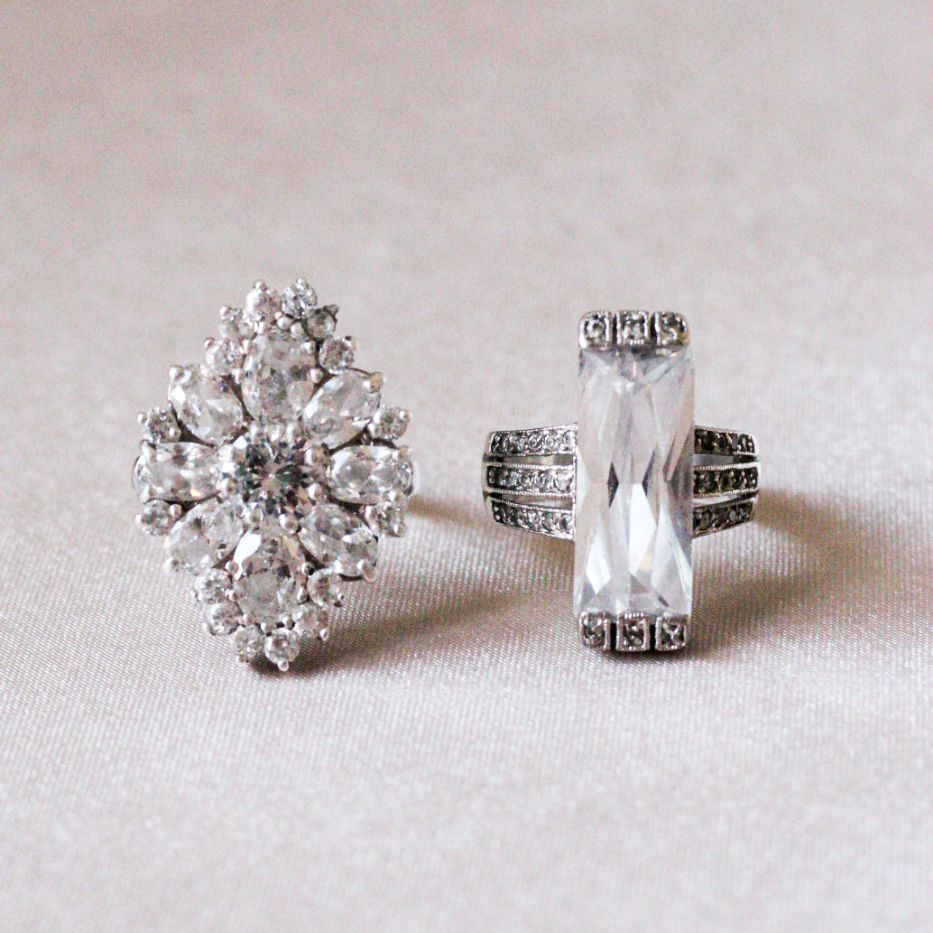 *Pre-loved* Assorted 925 sterling silver cocktail rings